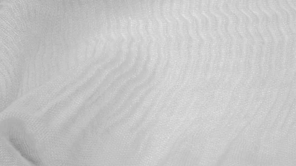 Textura Fundo Padrão Seda Branca Ondulado Esmagado Tecido Para Seus — Fotografia de Stock