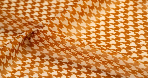 Texture Background Pattern Silk Fabric Brown White Background Pattern Ala — Stock Photo, Image