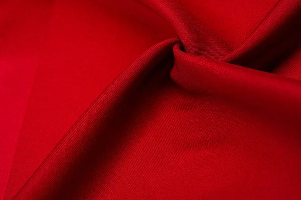 テクスチャ パターン 赤い絹の生地 これは絹のサテン織りです フロント側の密度 滑らかさと光沢の違い 柔らかさ それはよくドレープされます デザイン プロジェクトの使用 — ストック写真