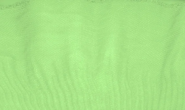 Texture Background Pattern Green Silk Corrugation Crushed Fabric Your Projects — Stock Photo, Image