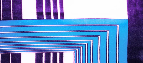 Texture Fond Tissu Soie Avec Motif Rayé Bleu Conception Tissu — Photo