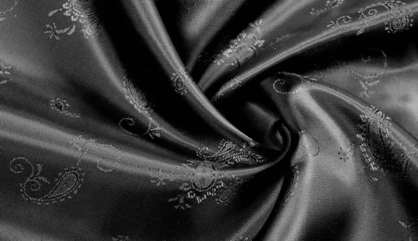 페이즐리 프린트가 회색의 아름다운 페이즐리 패턴으로 부드럽고 어두운 직물은 디자인 — 스톡 사진