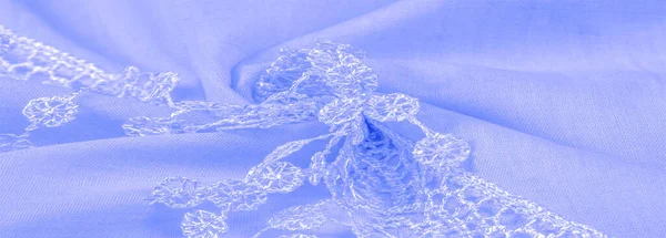 Texture Sfondo Motivo Cartolina Tessuto Seta Sciarpa Carolina Blu Donna — Foto Stock