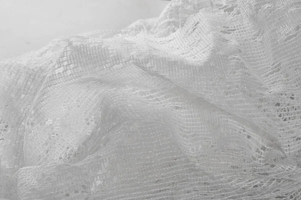 Doku Arka Plan Desen Beyaz Tül Olağanüstü Naylon Tülleri Tasarımınıza — Stok fotoğraf