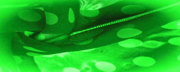 Tekstura Tła Ozdoba Dekoracyjna Zielony Materiał Kropki Okrągłe Kropki Tkaninie — Zdjęcie stockowe