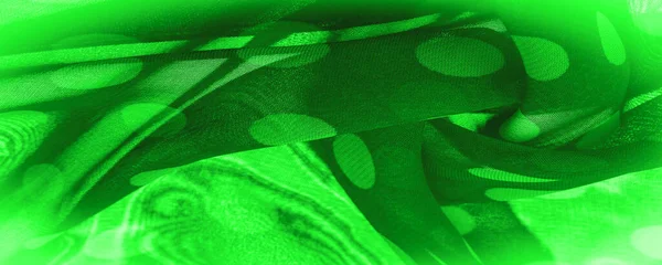 Pozadí Textura Dekorativní Ozdoba Zelená Puntíková Tkanina Kulaté Tečky Tkanině — Stock fotografie