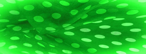 Background Texture Decorative Ornament Green Polka Dot Fabric Dots Fabric — Stock Photo, Image