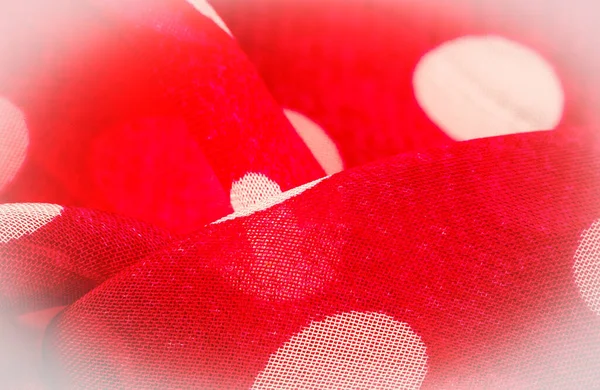 Background Texture Decorative Ornament Red Polka Dot Fabric White Polka — Stock Photo, Image