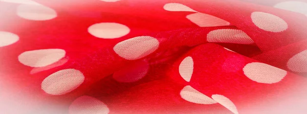 Struttura Dello Sfondo Ornamento Decorativo Tessuto Pois Rosso Pois Bianchi — Foto Stock