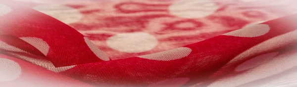 Struttura Dello Sfondo Ornamento Decorativo Tessuto Pois Rosso Pois Bianchi — Foto Stock