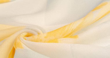 Doku, arka plan, desen, ipek kumaş, gri bir arka plan üzerinde sarı çiçekler. Projektörler, pastel renklerde bu hassas kumaş güverte ve fanteziler neden olacak pasifize olacak