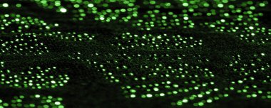 desen, arkaplan, desen, kartpostal, yeşil zümrüt ipeği, ışığı kırmak için yapıştırılmış cam taşlar.