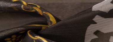 Arkaplan dokusu, dekoratif süs, ipek kumaş tarçın bej ve sarı, resim, geometrik, çiçekli veya diğer elementlerin kombinasyonunun grafik dekorasyonu.