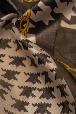 Arkaplan dokusu, dekoratif süs, ipek kumaş tarçın bej ve sarı, resim, geometrik, çiçekli veya diğer elementlerin kombinasyonunun grafik dekorasyonu.