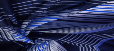 Doku, desen, koleksiyon, ipek kumaş, beyaz ve mor çizgiler çizgili desen ile mavi arka plan, prosedürler ve projelerin tasarımı için harika İspanyol tema,.