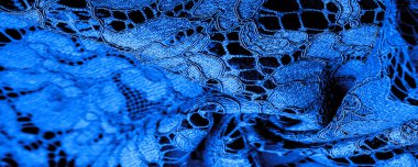 Doku, arkaplan, desen, mavi dantel kumaş, kabartmalı dantel kumaş, her iki tarafında da istiridye var. Projeleriniz için uygun, tasarım, vs..