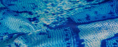 Arkaplan, doku, desen, mavi kareli ipek beyaz kumaş.