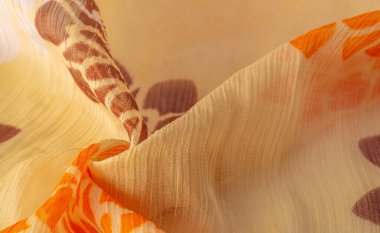 Doku, arkaplan, desen, duyular, turuncu kırmızı sarı çiçek, foulard ince kumaş ya da düz dokuma, ipekten ya da ipekten ya da pamuktan yapılmış bir karışımdır.. 