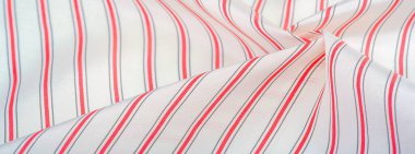 desenli, kompozit tekstil, yoğun ipek kumaş, beyaz, kırmızı ve gri çizgiler, kumaşta çizgi, dar şerit. özellik, çizgi, çizgi, çizgi, iz,