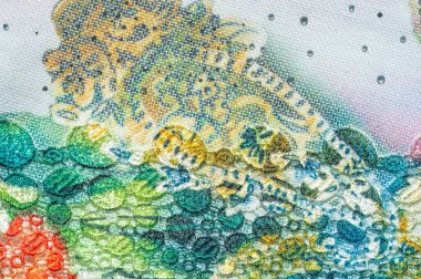 arkaplan dokusu; desen. Yapışkan dantel çizgili kumaş. Işıltılı çok renkli dantel; the-ve-ve-ve-metalik nakış. Tasarım için güzel geleneksel dantel