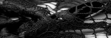 Doku, arkaplan, desen, siyah dantel kumaş, kabartmalı dantel kumaş, her iki tarafında da istiridye var. Projeleriniz için uygun, tasarım, vs..