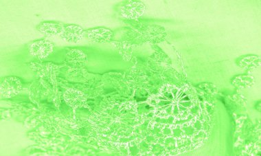 Doku, arkaplan, desen, kartpostal, ipek kumaş, dantel ambalajlı kadın bahar yeşil atkısı. Yazdırma ve dijital materyallerinizi oluşturmak için bu süslü resimleri kullanın.