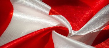 Doku, arkaplan, desen, ipek kırmızı ve beyaz krep nefesi. Parmak izli labirent küp geometrik kumaş. Projeleriniz için en iyi çözüm. Bu kumaşla en iyisi olacaksın.