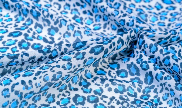 Texture Fond Motif Carte Postale Tissu Soie Bleu Azur Fleurs — Photo