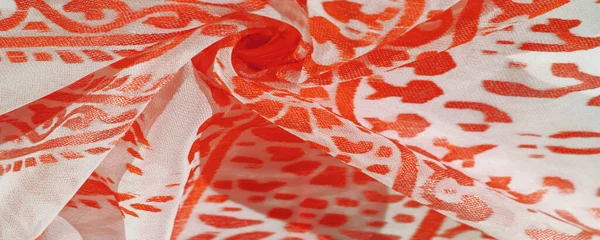 Texture Motif Collection Tissu Soie Écharpe Femme Pastel Rubis Rouge — Photo