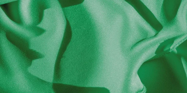 Textura Fundo Tecido Seda Xale Mulher Verde Conveniente Para Seus — Fotografia de Stock