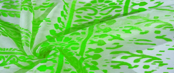Textura Padrão Coleção Tecido Seda Cachecol Feminino Verde Esmeralda Pastel — Fotografia de Stock