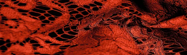 Doku Arkaplan Desen Kırmızı Dantel Kumaş Kabartmalı Dantel Kumaş Her — Stok fotoğraf