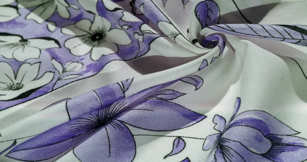 Texture Background Pattern Collection Silk Fabric Women Scarf White Cream — 图库照片