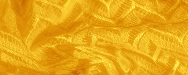 Texture Fond Motif Tissu Soie Jaune Tulle Dentelle Stratifiée Écharpe — Photo