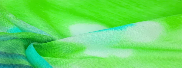 Коллекция Текстур Шелковая Ткань Зелено Сине Желтые Белые Цветы Высококлассный — стоковое фото