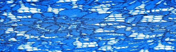 Tekstura Tło Wzór Niebieska Koronka Tkanina Delikatna Wytłaczana Koronka Tkanina — Zdjęcie stockowe