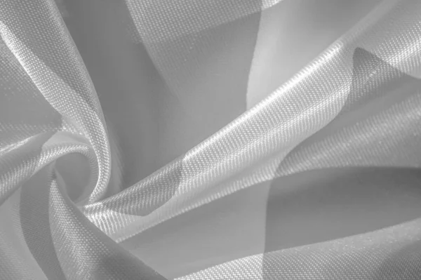 Tekstura Tło Wzór Jedwab Szary Biały Krepa Oddech Labirynt Geometryczne — Zdjęcie stockowe