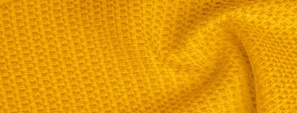 Tekstur Latar Belakang Pola Kain Kuning Dengan Butir Logam Kain — Stok Foto