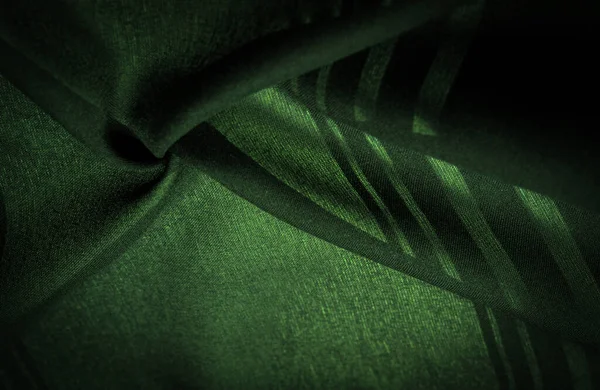 Háttér Textúra Dekoratív Dísz Selyem Zöld Szövet Csíkok Díszítés Hogy — Stock Fotó