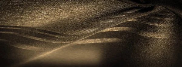 Textura Fundo Ornamento Decorativo Sepia Tecido Seda Com Tiras Guarnição — Fotografia de Stock