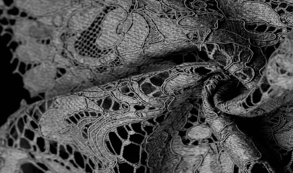 Doku, arkaplan, desen, siyah dantel kumaş, kabartmalı dantel kumaş, her iki tarafında da istiridye var. Projeleriniz için uygun, tasarım, vs..