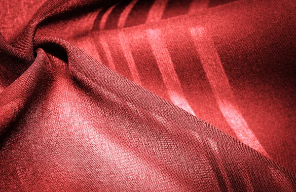 Background Texture Decorative Ornament Silk Red Fabric Stripes Trim Make — Stock Photo, Image