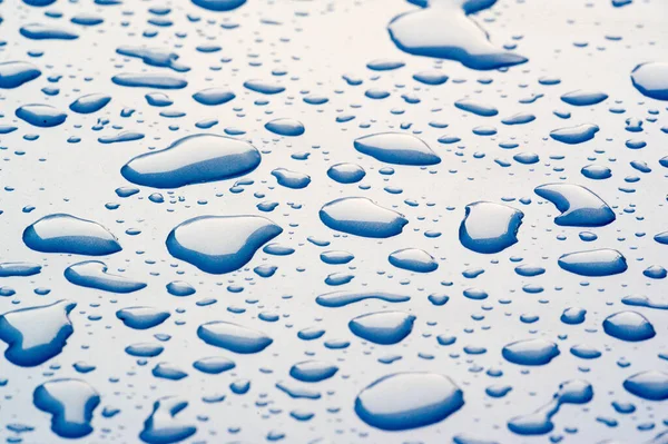 Summer Rain Drops Water Car Paint Small Pear Shaped Portion — Stock Photo, Image
