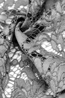 Doku, arkaplan, desen, siyah dantel kumaş, kabartmalı dantel kumaş, her iki tarafında da istiridye var. Projeleriniz için uygun, tasarım, vs..