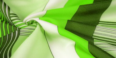 Doku, arkaplan, desen, ipek kumaş, kahverengi renk, geometrik çizgiler, farklı tonlardaki kabile düz çizgileri, geometrik desen, projeleriniz için ayarlanmış, yeşil ve beyaz.