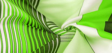 Doku, arkaplan, desen, ipek kumaş, kahverengi renk, geometrik çizgiler, farklı tonlardaki kabile düz çizgileri, geometrik desen, projeleriniz için ayarlanmış, yeşil ve beyaz.