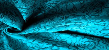 rahatlama deseni, kompozit tekstil, çiçek desenli mavi ipek kumaş, alışılmadık hoş görsel duyular: kayganlık, serinlik, yumuşaklık; güzel görünüş, eşsiz parlaklık;