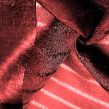 Doku, arkaplan, şekil, çizgileri olan basit kırmızı kumaş. İpliğin çıkarılması ile oluşan çizgiler,