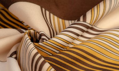 Doku, arka plan, desen, kahverengi renk ipek kumaş, geometrik çizgiler, farklı tonları kabile düz çizgiler desen, geometrik desen, projeler için ayarlayın, kahverengi ve beyaz