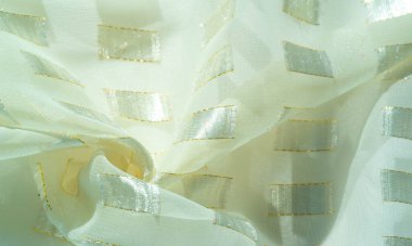 desen, arkaplan, desen, kartpostal, metal kare platinyumlu ipek kumaş, altın çizgili kenar, fildişi renkleri,